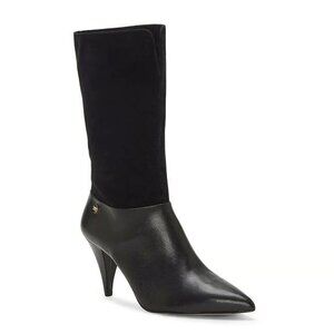 NEW Louise et Cie Women Winslow Black Mid Calf Pointy Heeled Dress Boot